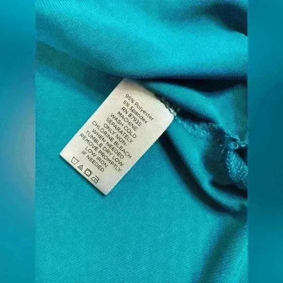 Susan Graver Liquid Knit Ruched Sleeve Tunic Teal Women’s 2X - Picture 9 of 11